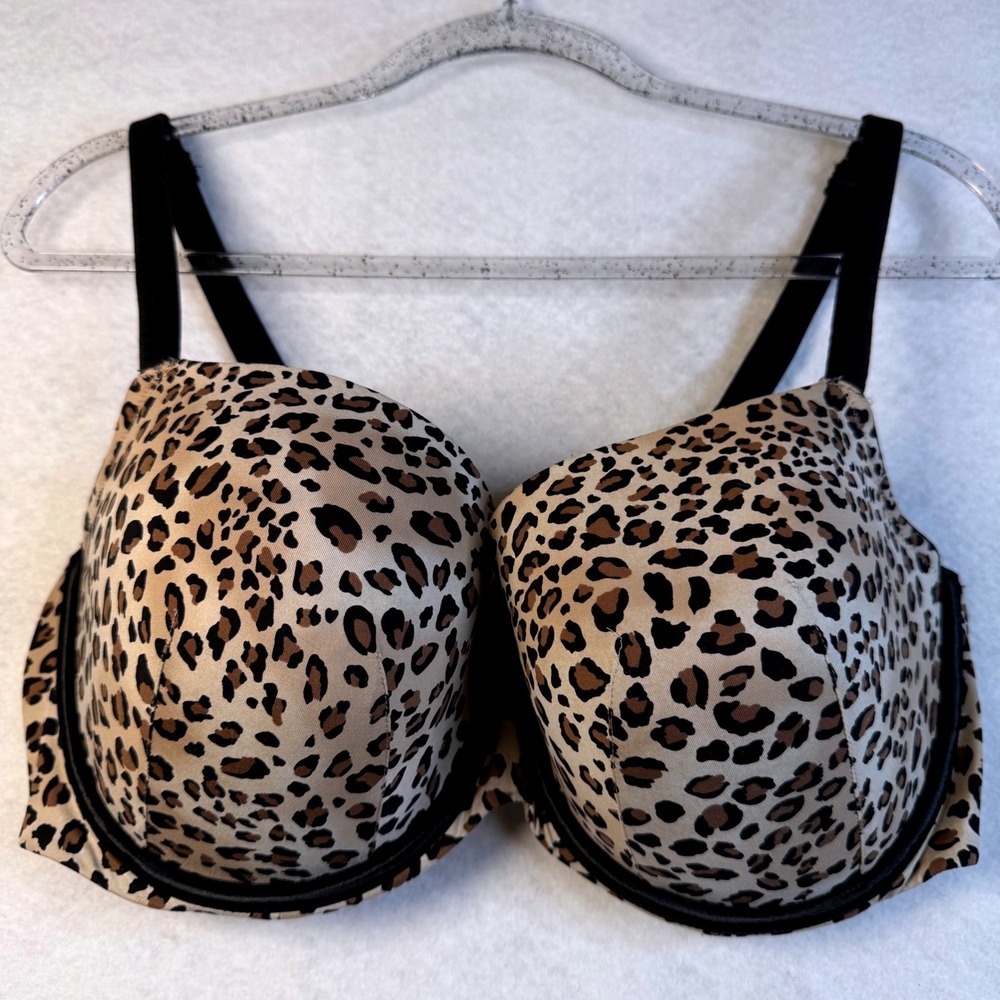Lane Bryant Cacique Leopard Print Full Coverage Underwire Bra 40DDD Animal Color
